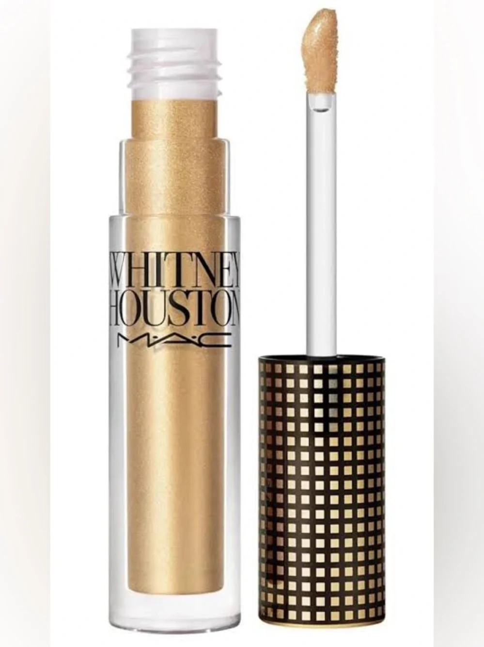 ✨NEW IN BOX MAC Whitney Houston Lipglass in Nippy’s Shimmery Gold